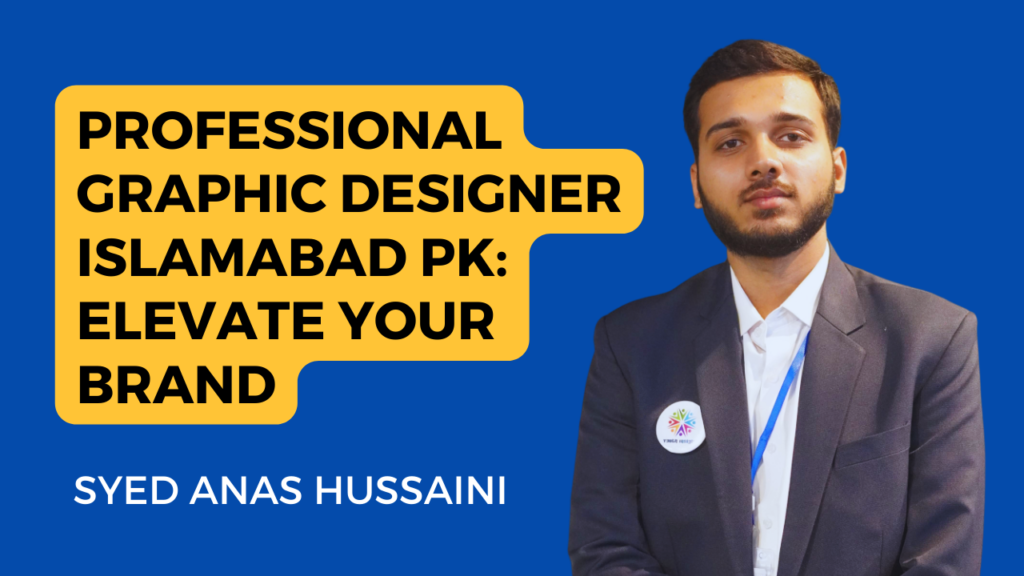 The image you provided appears to be a promotional graphic created by a professional graphic designer named Syed Anas Hussaini. The design showcases his expertise in brand elevation. The central text boldly states “Elevating Brands,” emphasizing his specialization in enhancing brand identity and visibility. The obscured face adds an element of mystery and privacy, while the color palette—featuring red, yellow, and black—creates visual impact. Overall, this minimalist design effectively serves as a visual business card, drawing attention to the designer’s services.